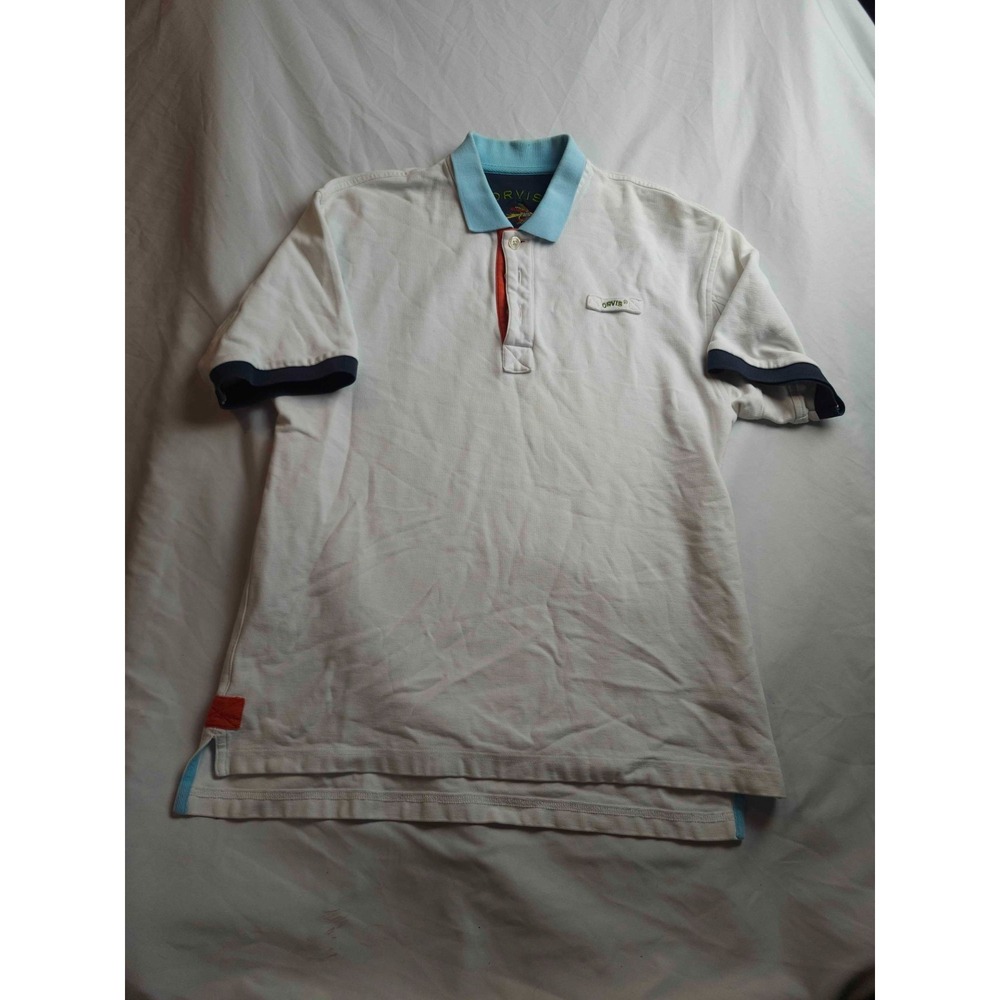 Orvis Polo Shirt Mens M White Fly Fishing Preppy Outdoor Nautical Smart Casual